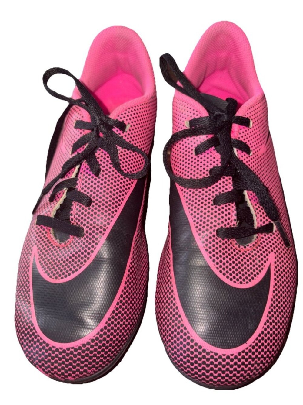 Nike Bravata Soccer Cleats Sneaker Shoes Girls Sz. 5 Youth PINK BLACK 84442-800